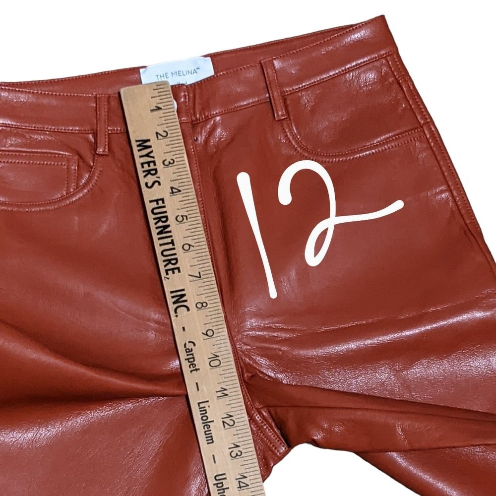 NWT Aritzia Wilfred The Melina high-waisted vegan leather pant in revel red 8 - Picture 5 of 11